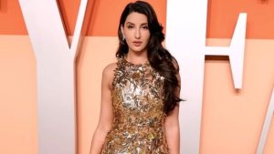 ‘She Has Arrived,’ the Internet Says of Nora Fatehi as She Attends the Oscars Celebration in a Golden Oscar de la Renta Gown. Pics