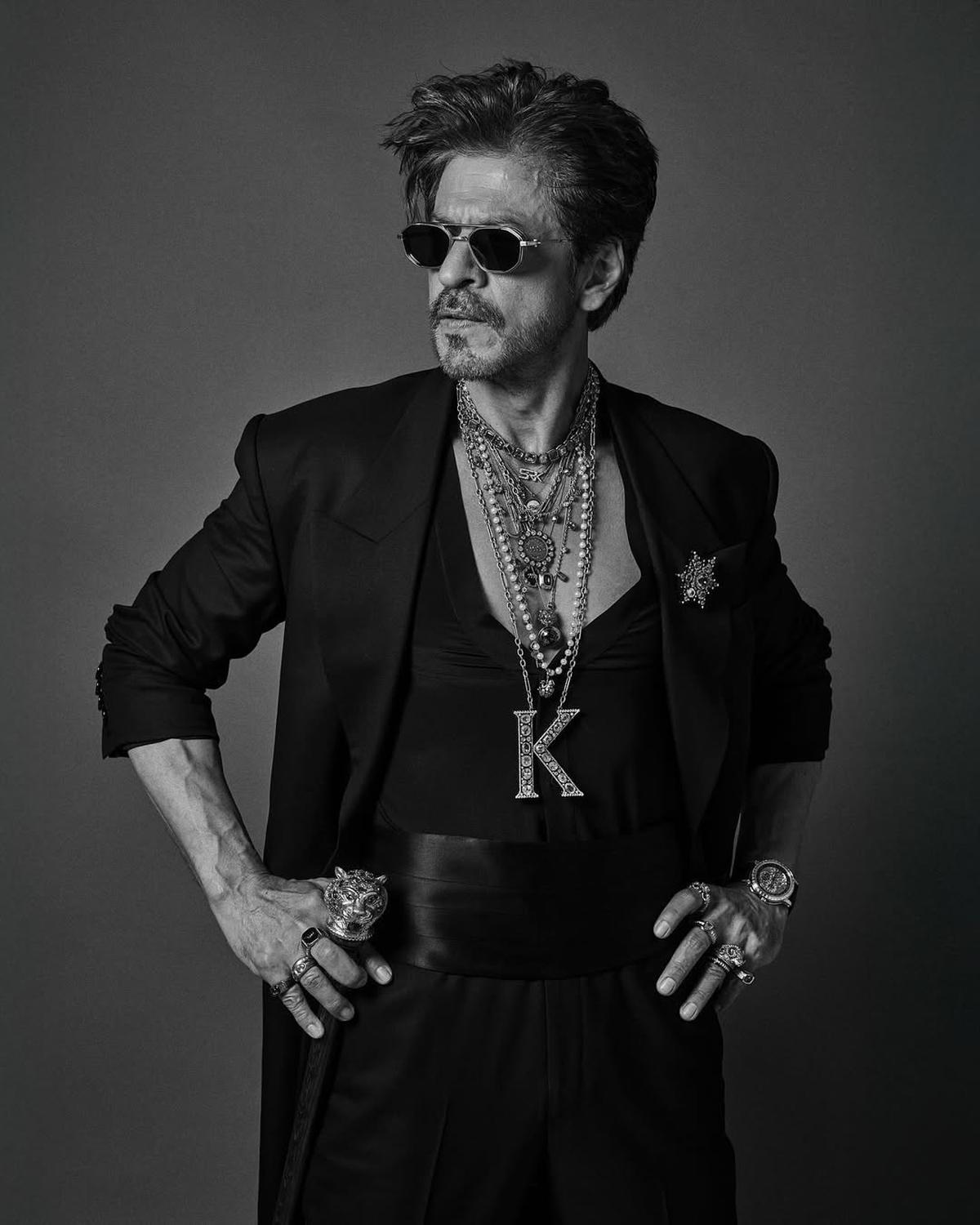 Shah Rukh Khan poses on the sidelines of the Met Gala 2025